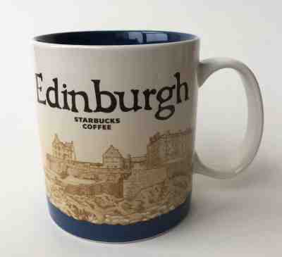 Starbucks Coffee 2013 Global Icon Series Edinburgh Mug Cup 16oz Thailand Blue - Sold on eBay Nov, 16th 2018 for $89.50