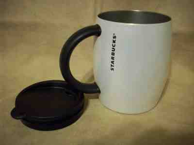 Starbucks 2013 White Pearl, Stainless Steel Barrel Mug, 14oz  Travel Cup, Nice - Sold on eBay Nov, 16th 2018 for $38.95