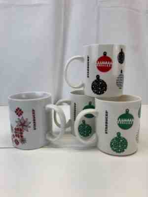 Starbucks Christmas Mug Lot Of 4 12 Oz 2013 Flower Design 2016 Ornament - Sold on eBay Nov, 14th 2018 for $10.50