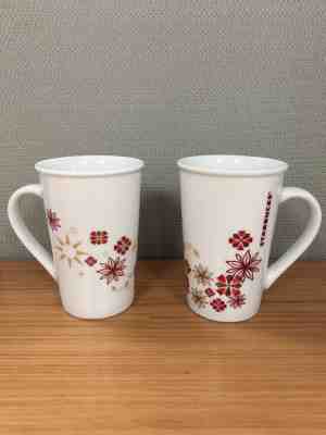 Set of 2 STARBUCKS COFFEE Holiday Collection Coffee Mugs Cups 12 fl oz 2013  - Sold on eBay Nov, 12th 2018 for $9.00