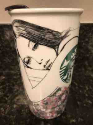 Starbucks Charlotte Ronson Tumbler w/Lid 12 oz Ceramic Traveler Coffee Mug 2013 - Sold on eBay Nov, 11th 2018 for $49.99