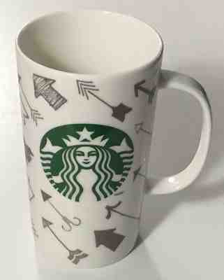 Starbucks 2014 Mermaid Siren Logo Arrows Heart 16 oz Tall Coffee Mug Latte Cup - Sold on eBay Nov, 18th 2018 for $20.47