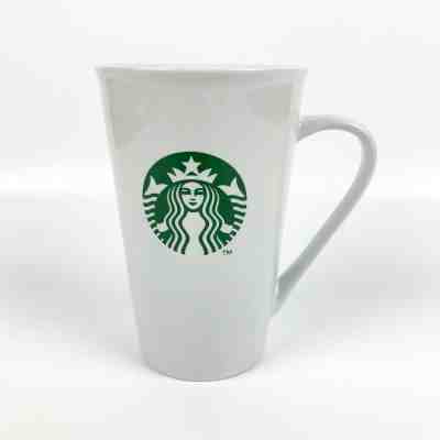Starbucks Mug Classic Green Siren Mermaid Logo 2014 Tall White Ceramic 17.8 oz - Sold on eBay Nov, 18th 2018 for $18.99