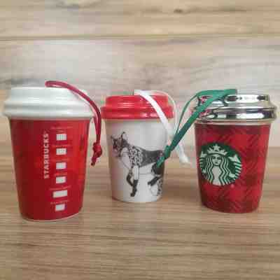 Lot of 3 STARBUCKS Ceramic Christmas Ornaments Retired 2014 2016 2017 Mug Cups - Sold on eBay Nov, 16th 2018 for $24.00
