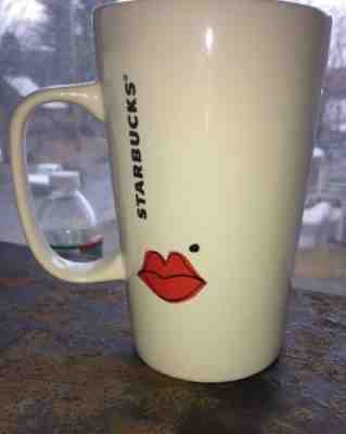 Starbucks Eye Monocle Man w/Mustache Lip 16oz Coffee Mug 2014 Dot Collection EUC - Sold on eBay Nov, 16th 2018 for $9.00