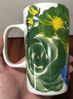 Starbucks Green Blue Yellow 16 Oz Coffee Tea Cup Mug Pre Owned ~5 1/2” Tall 2014 - Sold on eBay Nov, 15th 2018 for $20.71