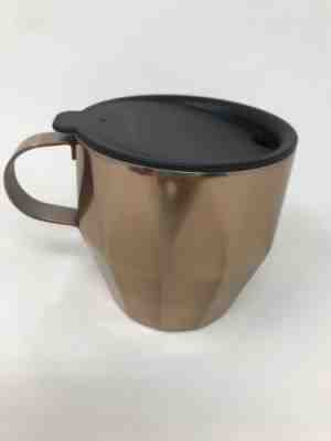 2014 Starbucks Coffee Faceted Copper Tone Metal Travel Mug 14 oz Cup. - Sold on eBay Nov, 15th 2018 for $10.00