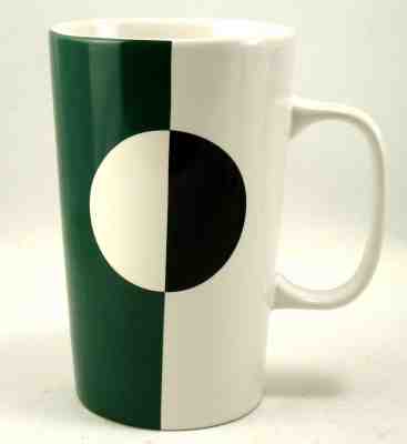 Starbucks White Green Black Yin/Yang Type Dot Collection 2014 Ceramic Coffee Mug - Sold on eBay Nov, 14th 2018 for $12.99
