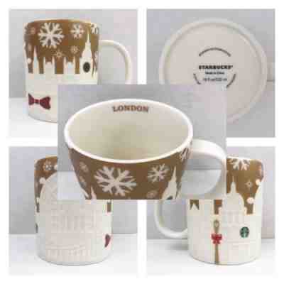 Starbucks London Embossed Gold Relief Christmas Series Coffee Mug Tea Cup 2014 - Sold on eBay Nov, 14th 2018 for $34.95