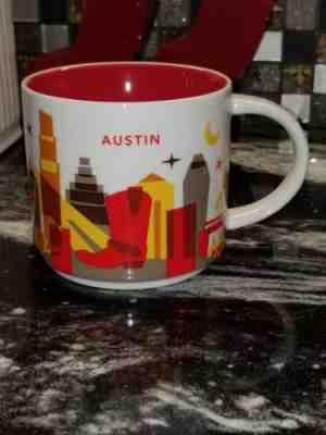 Starbucks You Are Here Collection Coffee Cup Austin 14 oz. ounce Mug 2014 - Sold on eBay Nov, 13th 2018 for $11.99