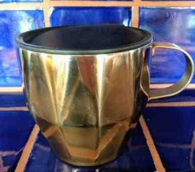  FREE SHIPPING 2014 Starbucks COPPER Diamond Cut FACETED Mug W/Lid 14 Oz VGUC - Sold on eBay Nov, 11th 2018 for $16.95