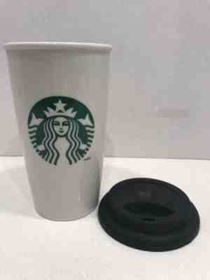 Starbucks Siren 12 oz Travel Mug w/ lid 2014 Ceramic Coffee Tea Cup Collectable - Sold on eBay Nov, 11th 2018 for $5.99
