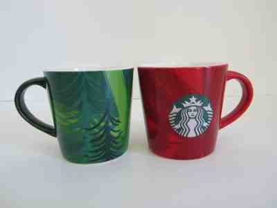 Starbucks Set of 2 2014 Demitasse Christmas Tree Holiday Mini Mugs 3 oz Espresso - Sold on eBay Nov, 11th 2018 for $19.50