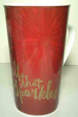 Starbucks Christmas All That Sparkles Red Gold Coffee Mug 2014 ~ 16 Oz. EUC  - Sold on eBay Nov, 11th 2018 for $3.99