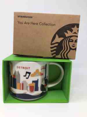 STARBUCKS 2014 DETROIT You Are Here Collection Mug 14 oz Coffee Cup Michigan YAH - Sold on eBay Nov, 9th 2018 for $14.99
