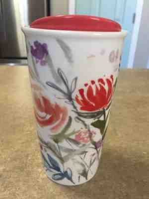 Starbucks Watercolor Floral 2015 Ceramic Travel Mug. NEW!! - Sold on eBay Nov, 18th 2018 for $10.43