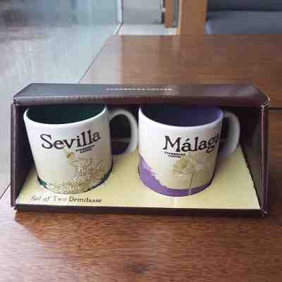 2 Demitasse Starbucks City Mugs 3 oz SEVILLA & MALAGA Series 2015-2017 SPAIN - Sold on eBay Nov, 17th 2018 for $34.00
