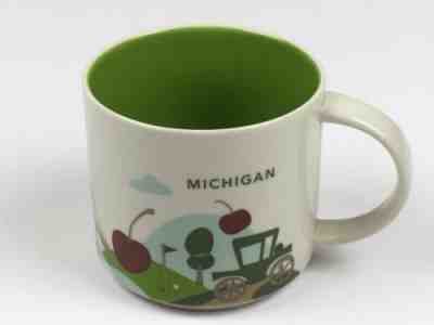 Starbucks You Are Here Michigan Coffee Mug 2015 Cherries 14oz Ceramic Cup - Sold on eBay Nov, 17th 2018 for $15.00