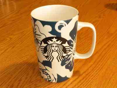 Starbucks Blue & White Flowers - 2015 16oz Coffee / Tea Mug - Sold on eBay Nov, 16th 2018 for $10.00