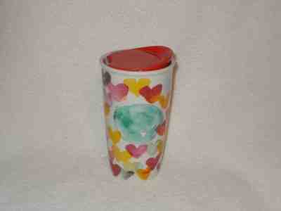STARBUCKS 2015 WATERCOLOR HEARTS TRAVEL MUG  - Sold on eBay Nov, 15th 2018 for $13.99