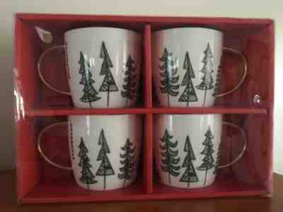 STARBUCKS four(4) Christmas trees and gold mug/cup holiday 2015 set - NIB - Sold on eBay Nov, 15th 2018 for $29.99