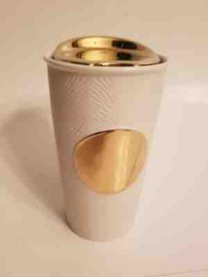 Starbucks Traveler Gold Textured 12 oz Mug Travel Tumbler Mug Coffee Cup 2015  - Sold on eBay Nov, 14th 2018 for $29.95