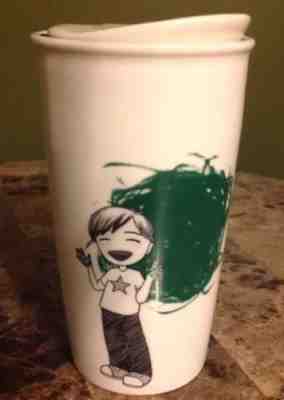 Starbucks Coffee Mug Tea Cup 2015 DOT Collection Finger Paint Boy Travel Tumbler - Sold on eBay Nov, 14th 2018 for $19.99