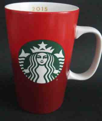 Starbucks 2015 Coffee Red Tall Holiday Mermaid 16 FL Oz Mug - Sold on eBay Nov, 13th 2018 for $7.29