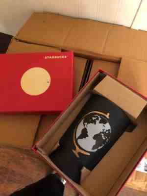2015 Starbucks Globe Mug Black Matte Dot Collection Red Gift Box 16 Oz  - Sold on eBay Nov, 13th 2018 for $25.00