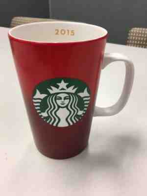 2015 Starbucks 16 oz tall Holiday collector mug D-handle Never Used gradiant red - Sold on eBay Nov, 13th 2018 for $4.00