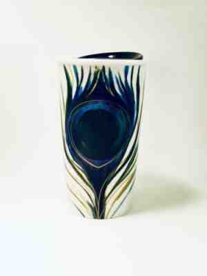 Starbucks 2015 Peacock Feather Ceramic Travel Tumbler Insulated Cup Mug 12 - Sold on eBay Nov, 12th 2018 for $10.50