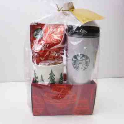 Starbucks 2016 Gift Set Ceramic Mug/Cup Travel Mug and Holiday Blend Coffee - Sold on eBay Nov, 17th 2018 for $28.88