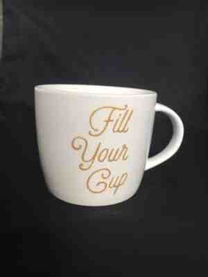 Starbucks Mug 2016 16.9oz. Fill Your Cup! White With Gold Letters. Great Gift - Sold on eBay Nov, 16th 2018 for $9.50
