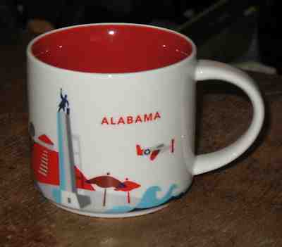 Starbucks 2016 YOU ARE HERE "ALABAMA" 14 Fl. Oz. Mug/cup - Sold on eBay Nov, 13th 2018 for $19.95