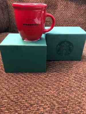 Starbucks Red Abbey Demitasse Cup Holiday 2016 Mini Espresso Mug 3oz NIB - Sold on eBay Nov, 13th 2018 for $9.00