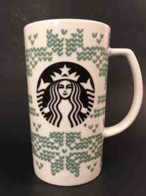 Starbucks 2016 Holiday Green Snowflake Sweater Mug 16 oz Ceramic - Sold on eBay Nov, 12th 2018 for $5.99