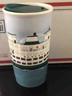 2016 Starbucks Seattle Double Wall Traveler 10 fl oz Tumbler Mug Ferry  - Sold on eBay Nov, 12th 2018 for $43.00