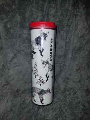 Starbucks Holiday 2017 Fox Coffee Tumbler Travel Mug Acrylic Hot Cold 16 OZ - Sold on eBay Nov, 17th 2018 for $7.99