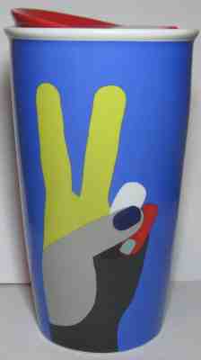 STARBUCKS PEACE Travel Mug Tumbler Ceramic 12 oz NEW 2017 Holiday Colorful NWT - Sold on eBay Nov, 16th 2018 for $20.00
