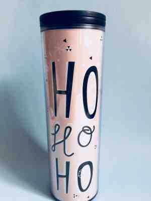 Starbucks 2017 Travel Mug Cup With Lid Christmas Theme Ho Ho Ho New With Tag - Sold on eBay Nov, 16th 2018 for $15.00