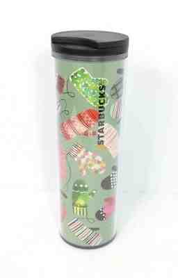 STARBUCKS 2017 Travel Tumbler Mug Winter Holiday Colorful Mittens Tall 16 oz - Sold on eBay Nov, 15th 2018 for $7.99