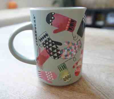 New 2017 STARBUCKS Christmas Holidays Coffee Mug 12oz Pale Green w/ MITTENS - Sold on eBay Nov, 10th 2018 for $9.99