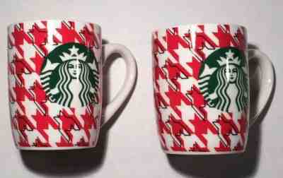 2 STARBUCKS MERMAID-LOGO MUG'S/CUP'S RED/WHITE CHECKERED STARS  2017, 10 OZ. - Sold on eBay Nov, 9th 2018 for $15.00