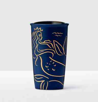 Starbucks Anniversary Collection 2017 10 oz Handle Mug, Golden Siren Blue Back - Sold on eBay Nov, 8th 2018 for $32.00