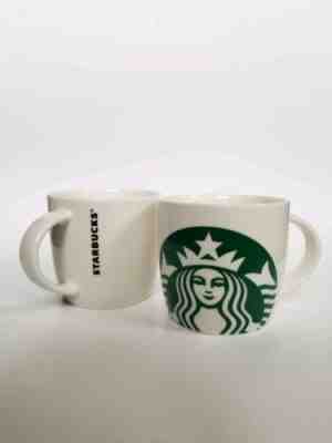 Starbucks 2017 Classic White Green Mermaid Logo Coffee Mugs Set Of Two 14 Fl Oz - Sold on eBay Nov, 7th 2018 for $19.99