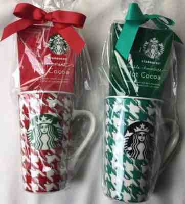 Starbucks Green Red Houndstooth Plaid Check Mug Cup New 2017 Holiday Coffee - Sold on eBay Nov, 6th 2018 for $24.99