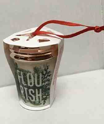 NEW Starbucks Flourish Green Christmas Ornament Ceramic Tumbler Mug 2017 - Sold on eBay Nov, 4th 2018 for $6.00
