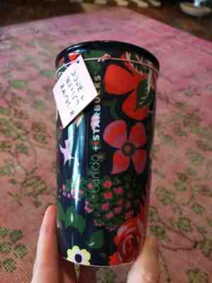Bando Starbucks Floral 2018 Double Walled Traveler Ceramic Coffee Mug Cup NWT - Sold on eBay Nov, 17th 2018 for $35.00