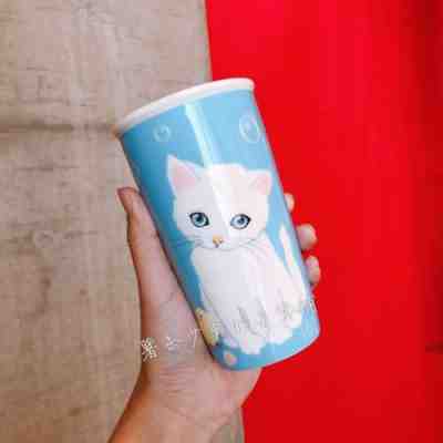China 2018 Starbucks Paul & Joe Limited Blue Cat 12oz Double Wall Mug With a Bag - Sold on eBay Nov, 17th 2018 for $69.99