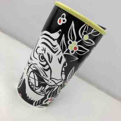 New Starbucks Fall 2018 White Tiger Travel Mug - Ceramic 12oz Double Wall & Lid - Sold on eBay Nov, 16th 2018 for $30.00